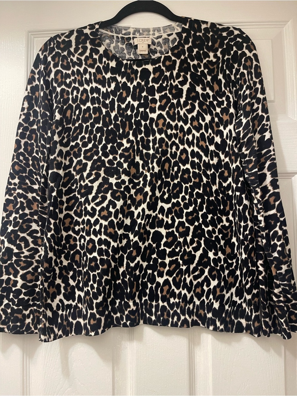 J.Crew Leopard Print 100% Cotton Crewneck Sweater Medium